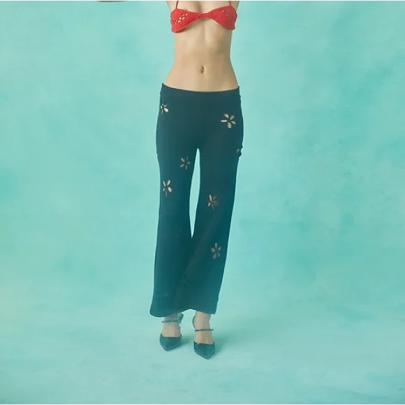 Tach Clothing Lila Pant Knit Floral Cut Outs - Picture 2 of 15